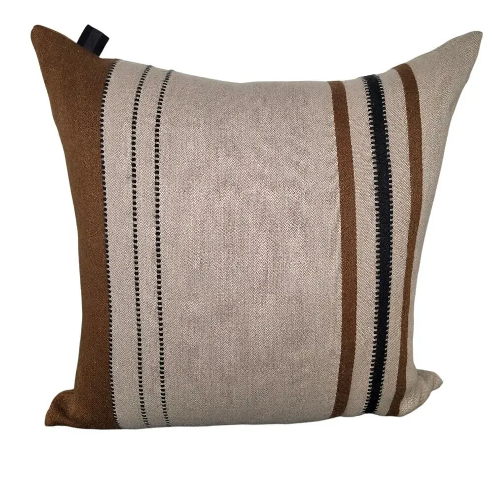 Libeco The Highland Stripe Coverlet & count of 3 Foundry Beeswax Stripe sham
